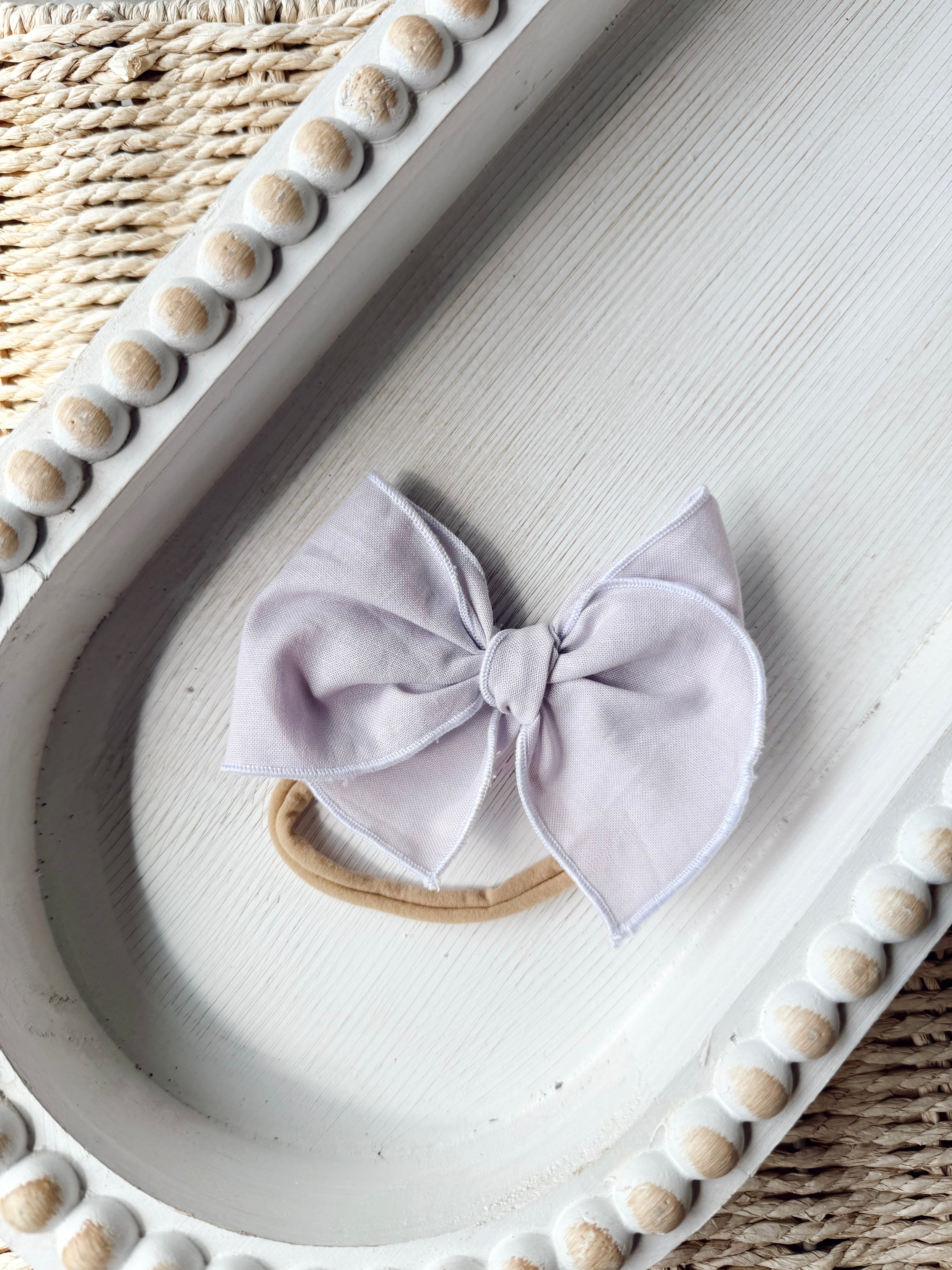 Lavender Bow – ￼nylon headband