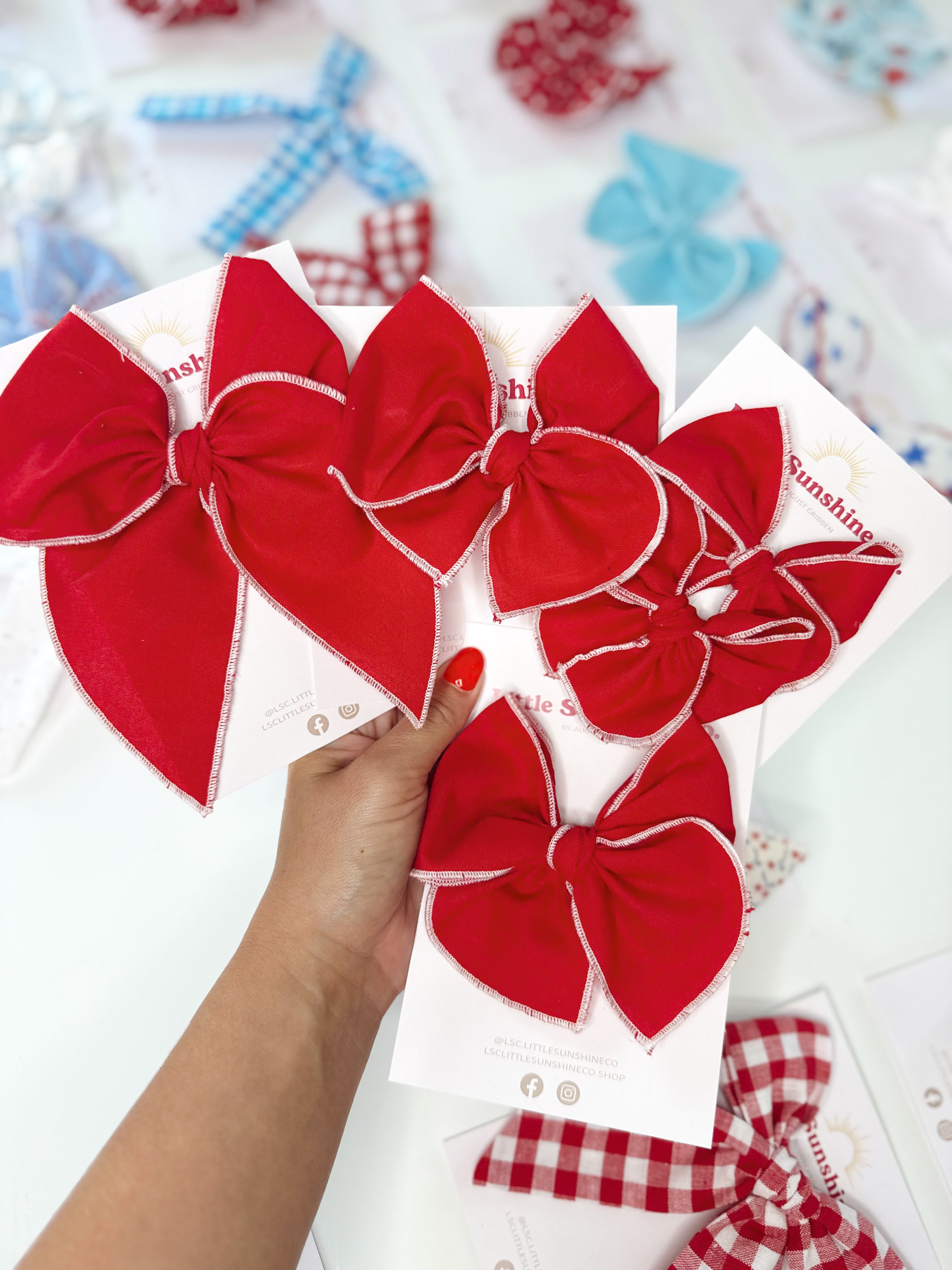 Sparkler Red Hair Bows