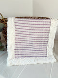 Lavender Stripes on Cream Snuggle Blankets