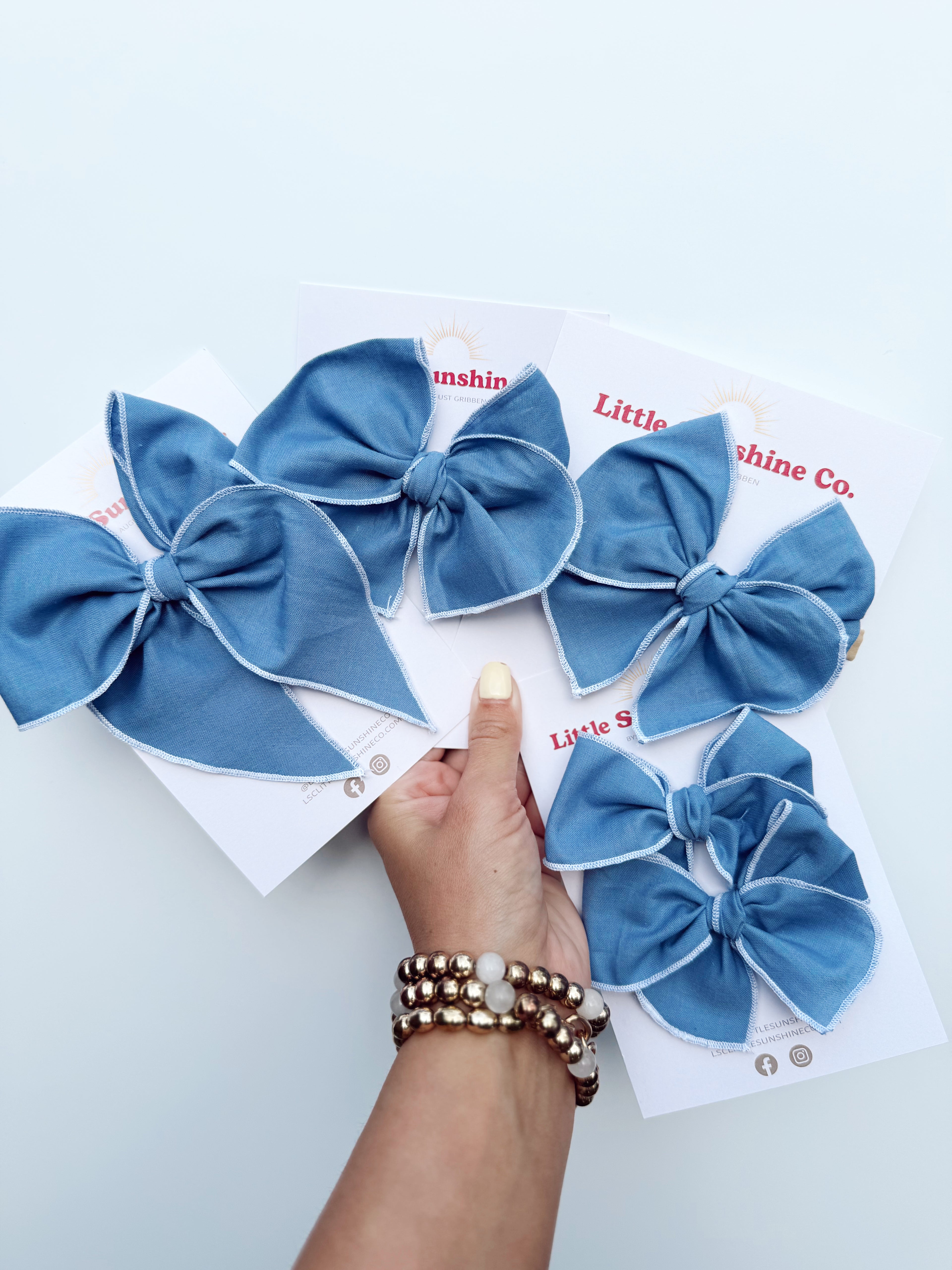 Coastal Blue Hair Bows