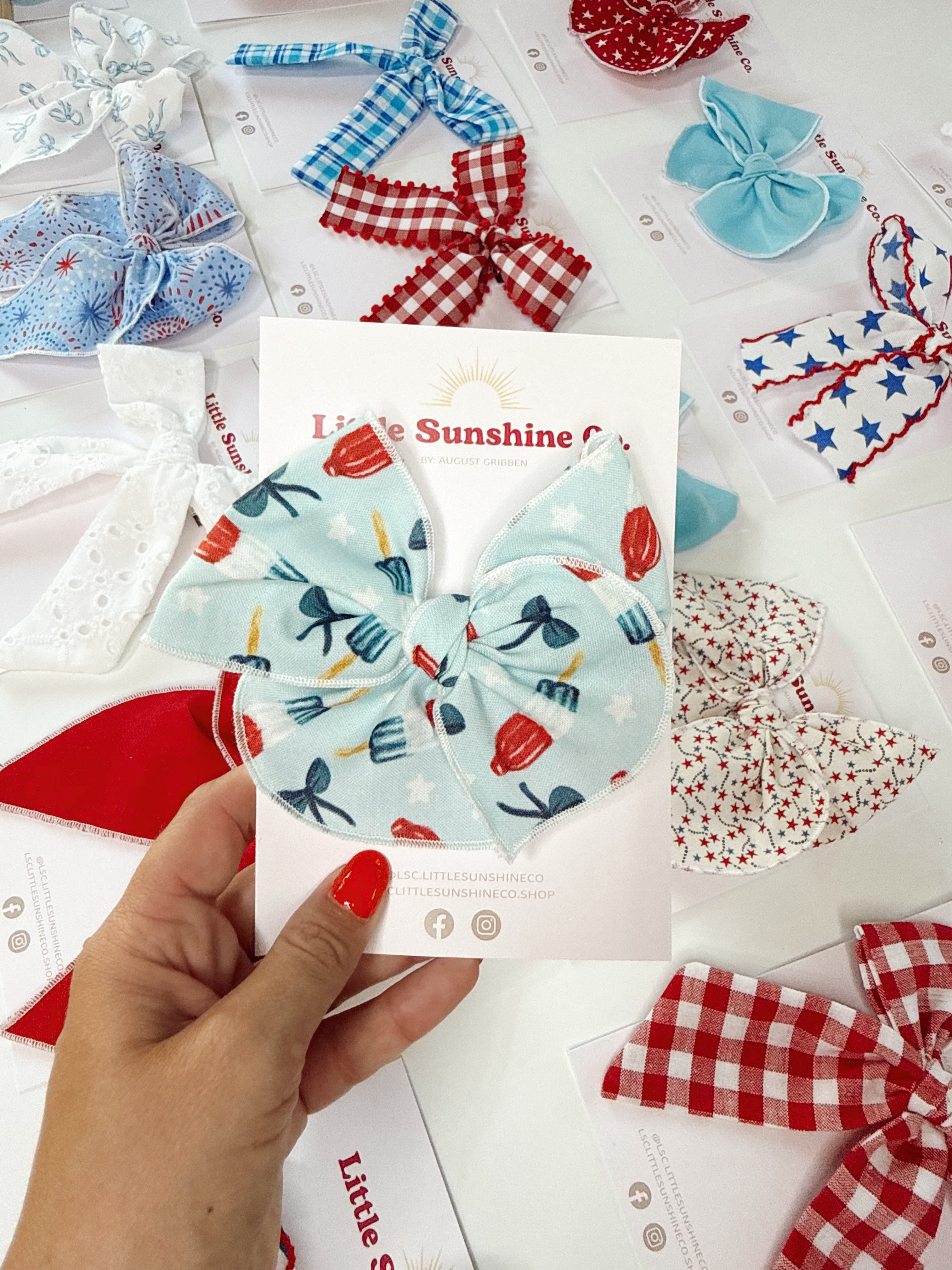 Red, White, & Cool Hair Bows
