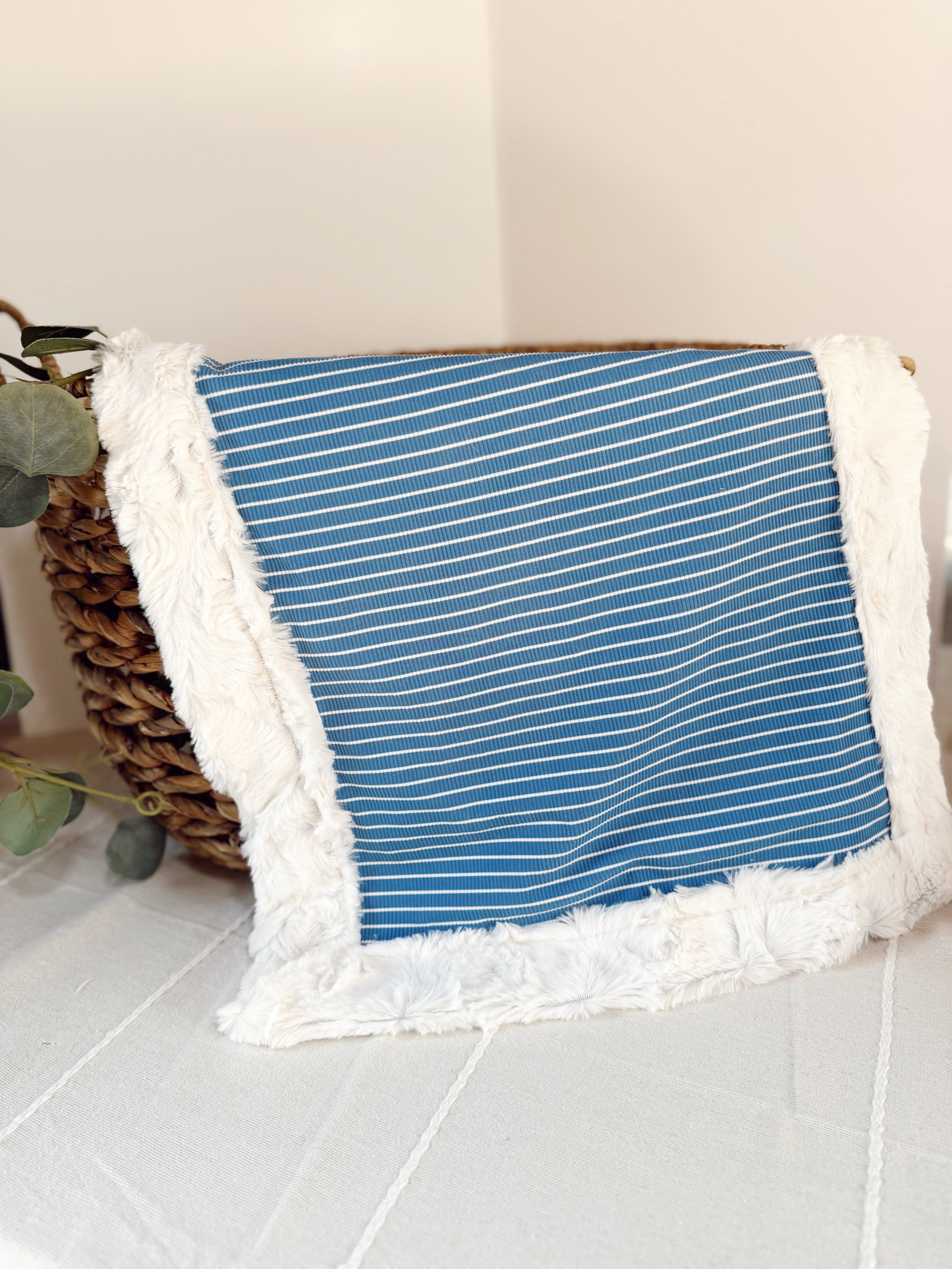 Stripes On Blue Snuggle Blanket