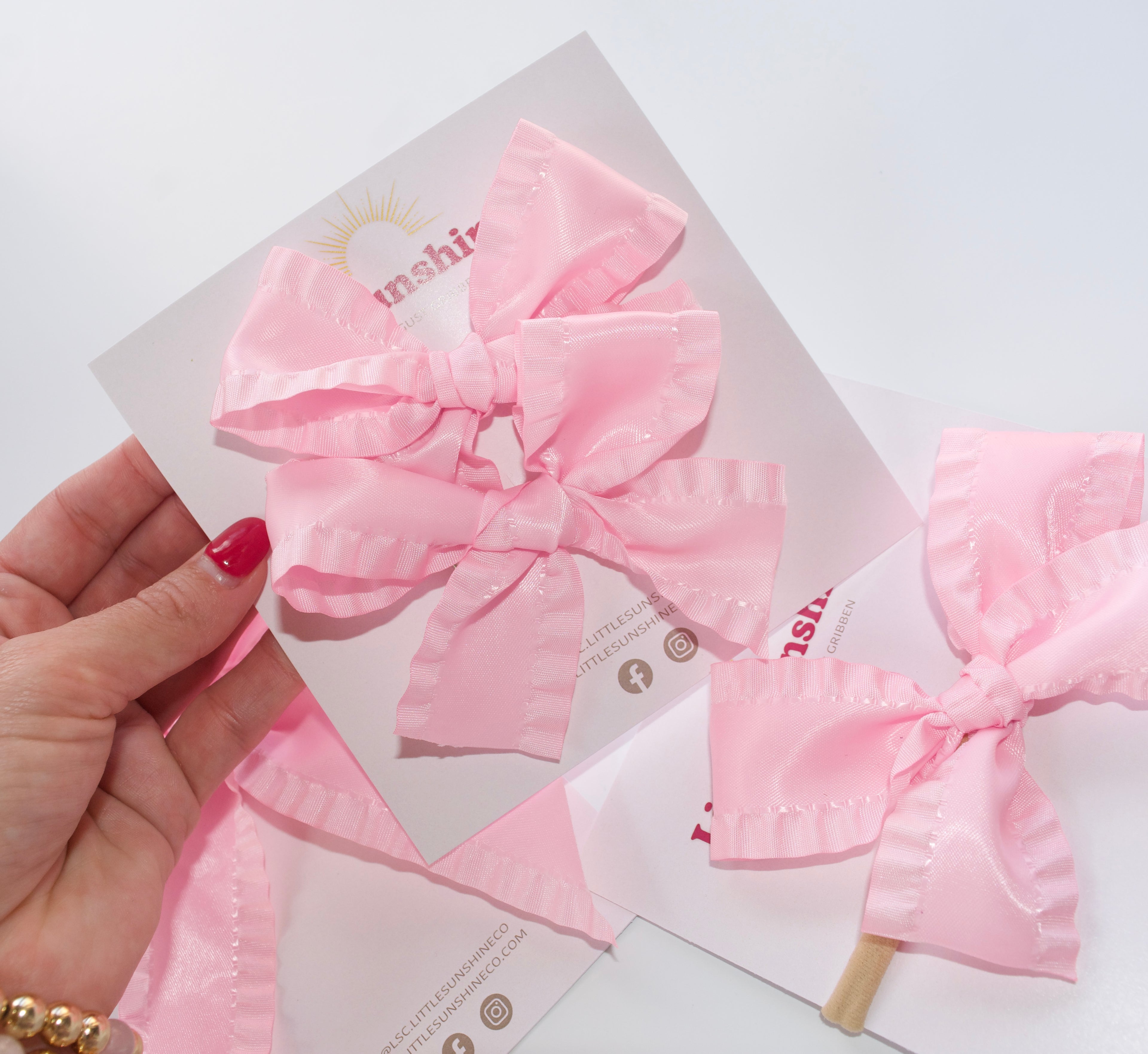 Blush Ribbon Hair Bows 🎀