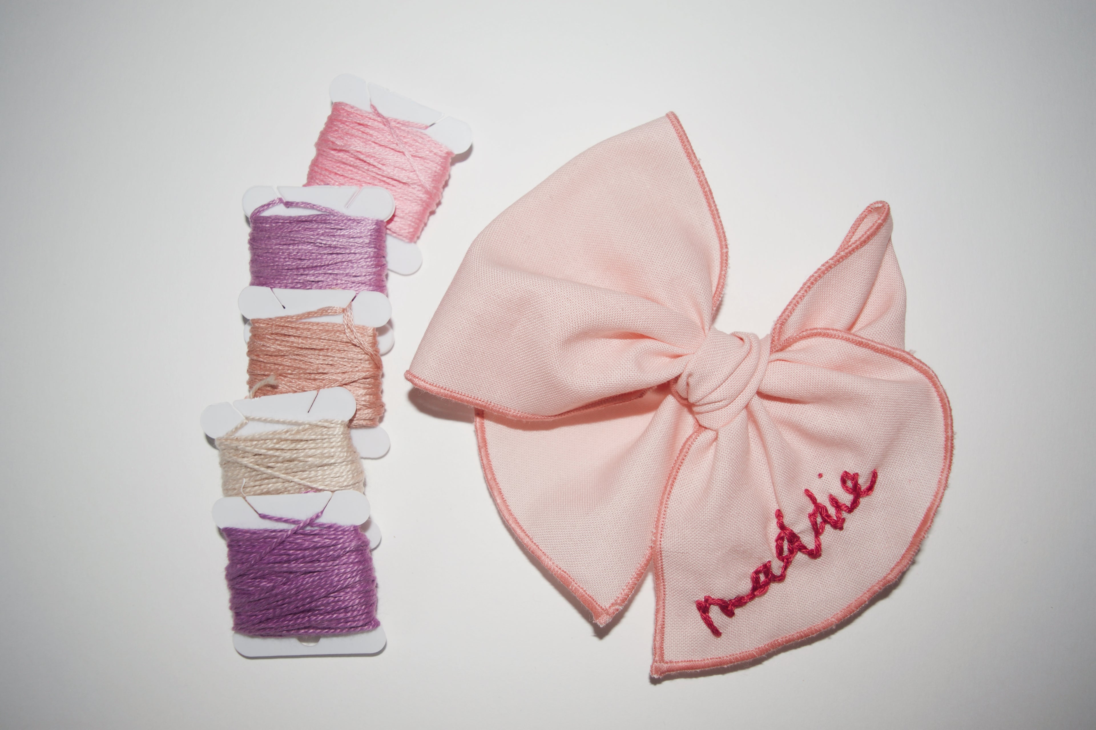 Personalized Hand-Embroidered Hair Bows