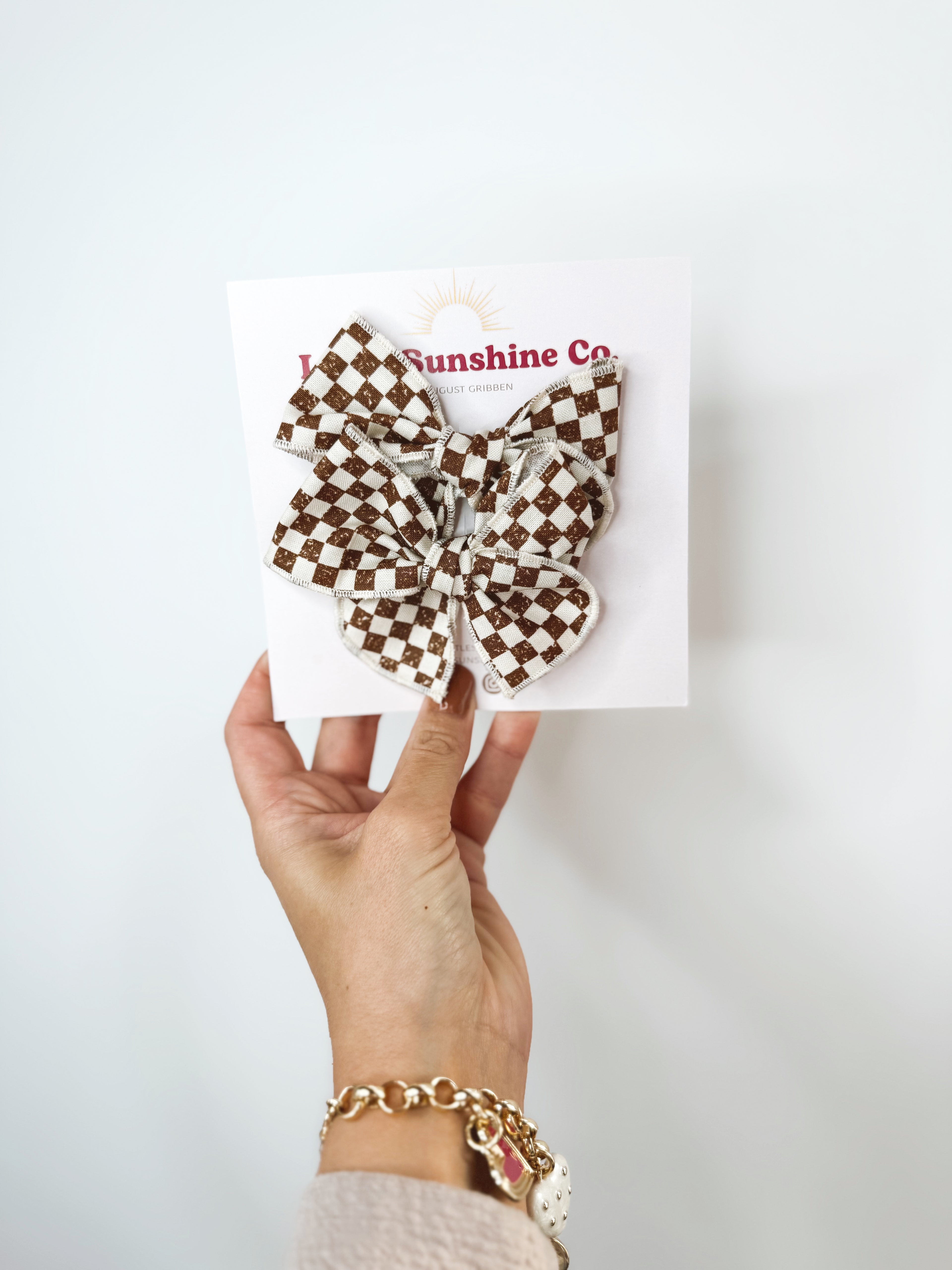 Neutral Checks Hair Bows