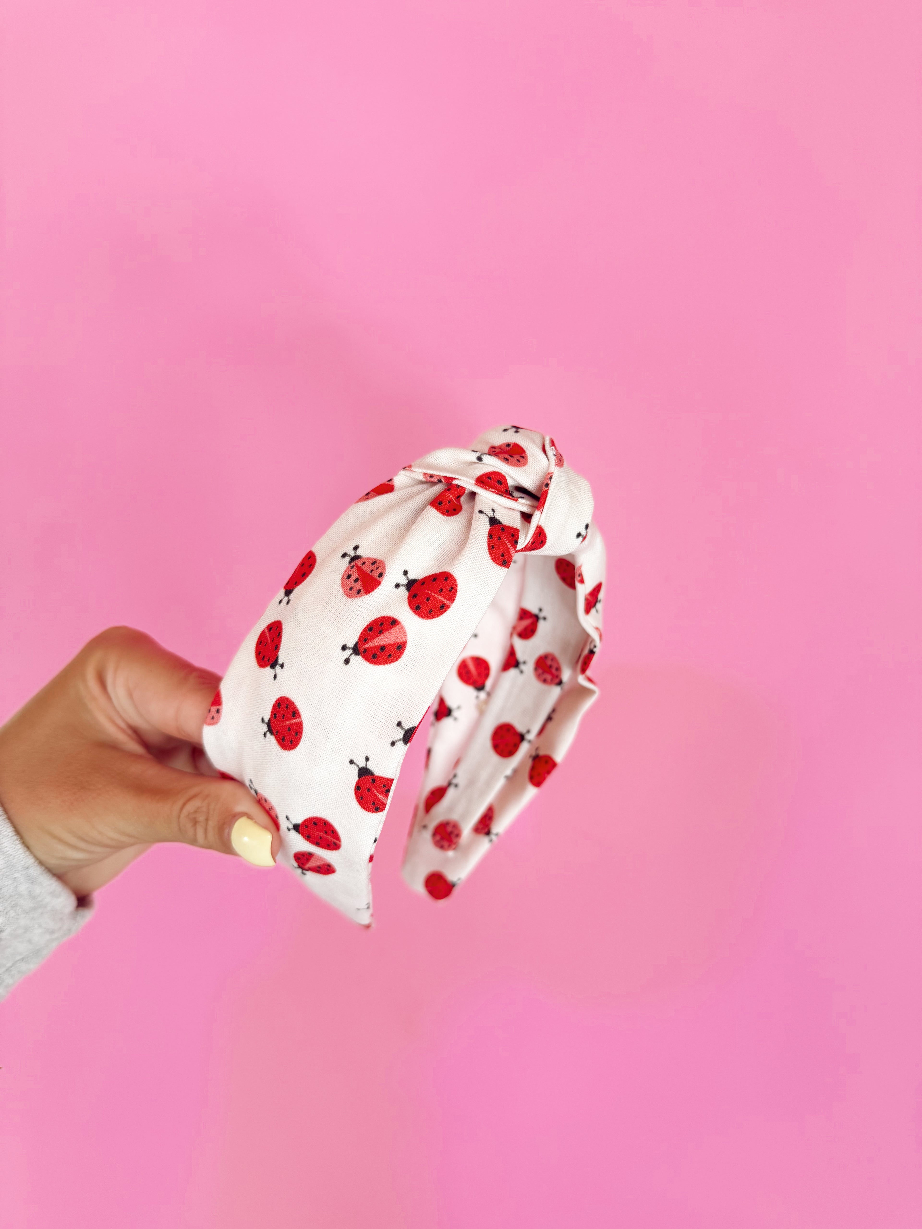 Lady Bug Picnic Knotted Headband