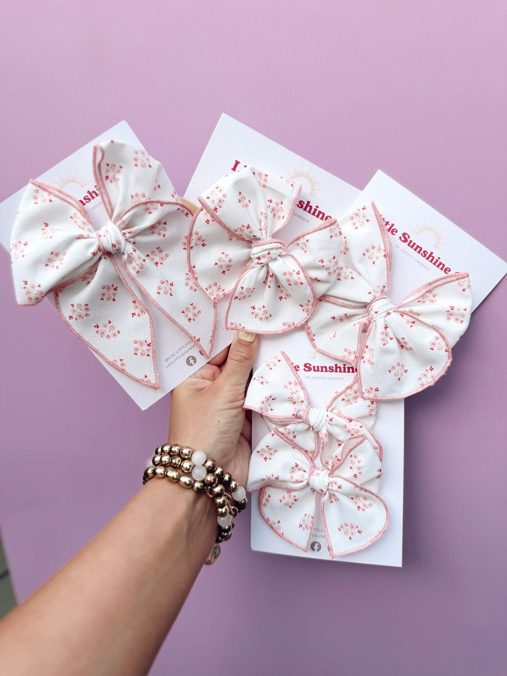 Cherry Blossom Floral Hair Bows