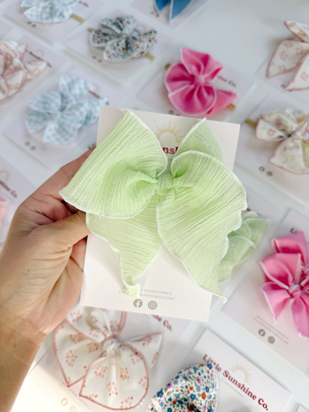 Spring Mint Hair Bows