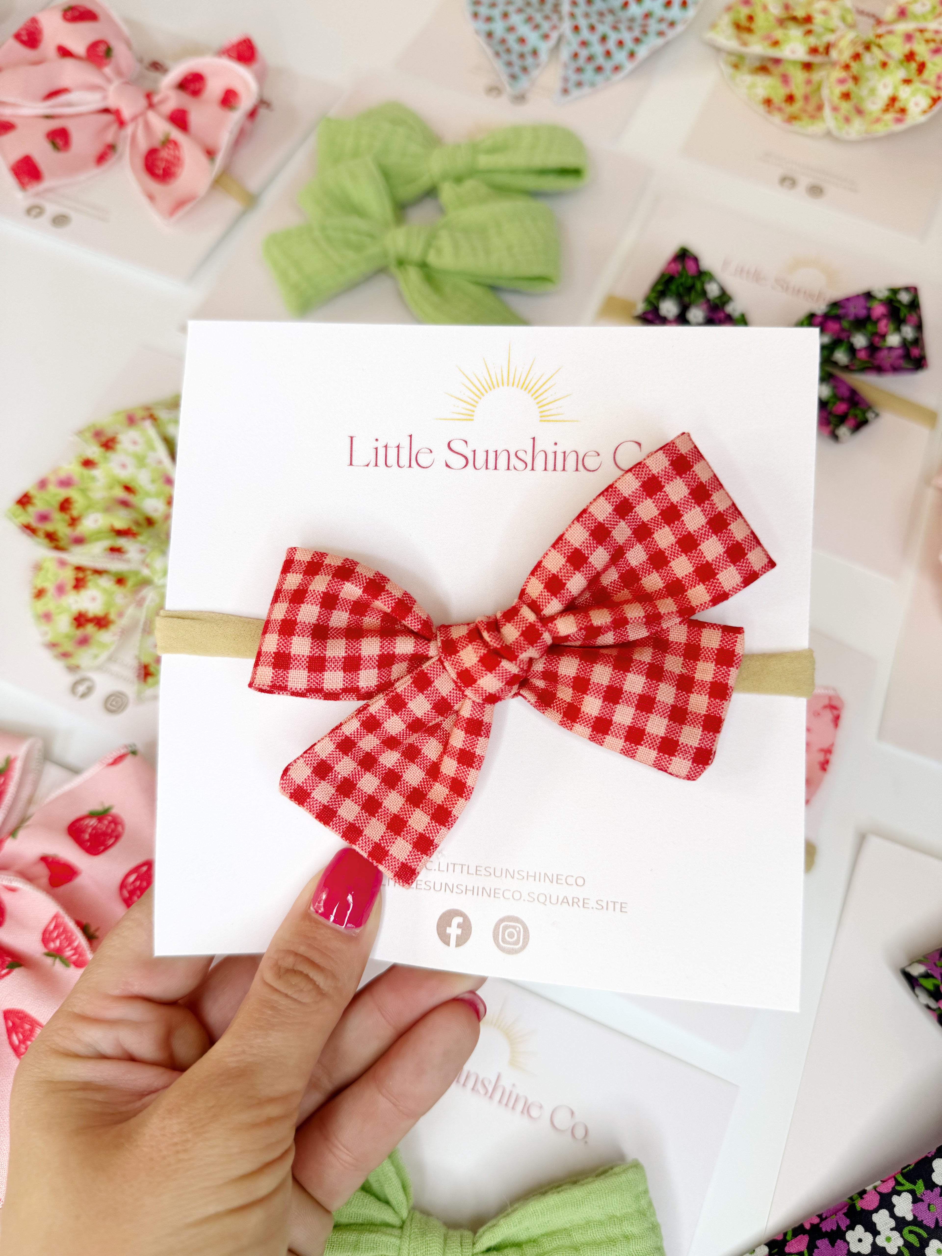 Cherry Picnic Hair Bows 🧺🍒