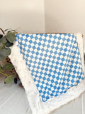 Light Blue Checkered Snuggle Blankets