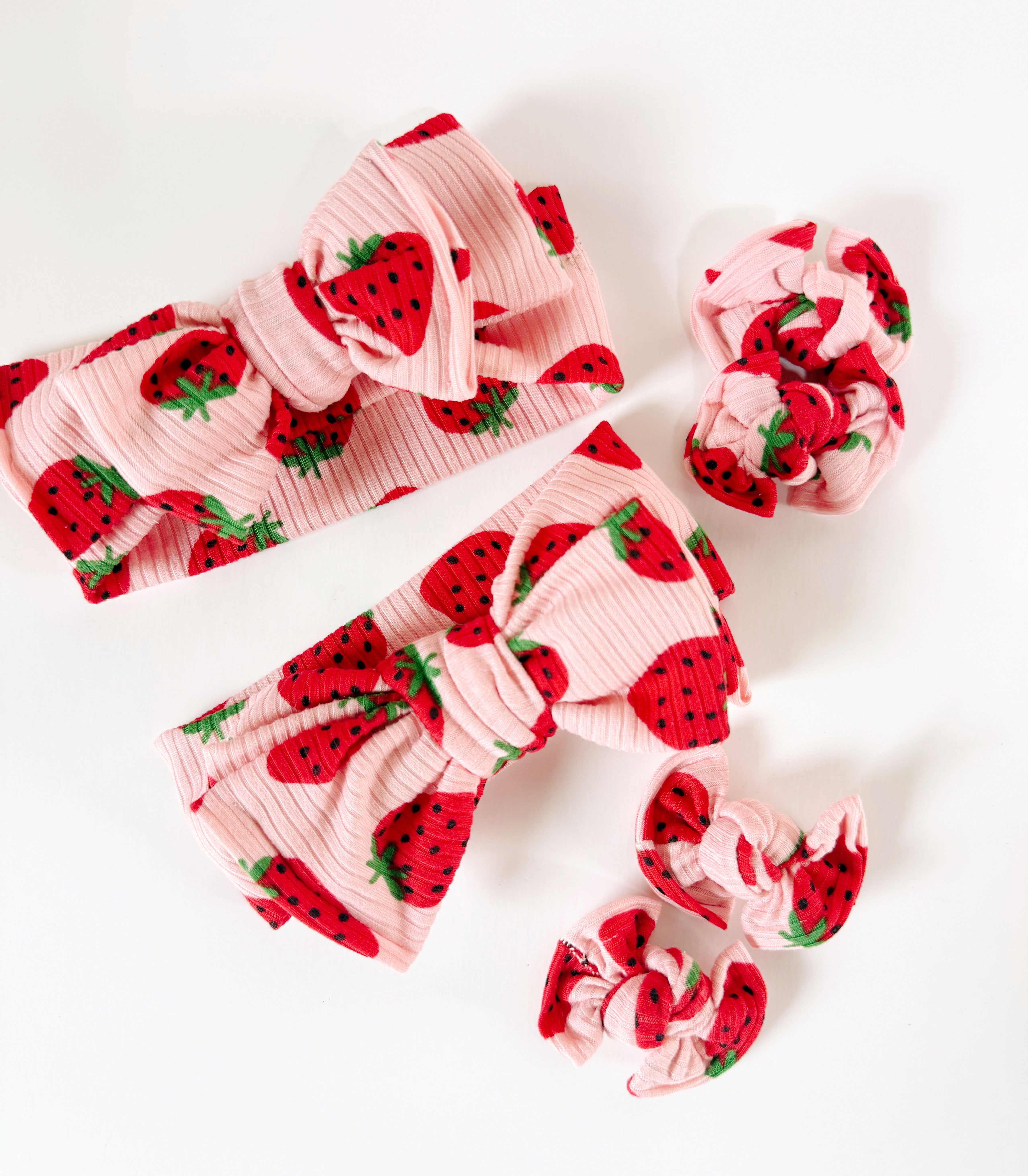 Strawberry Headwraps & Piggie Clips