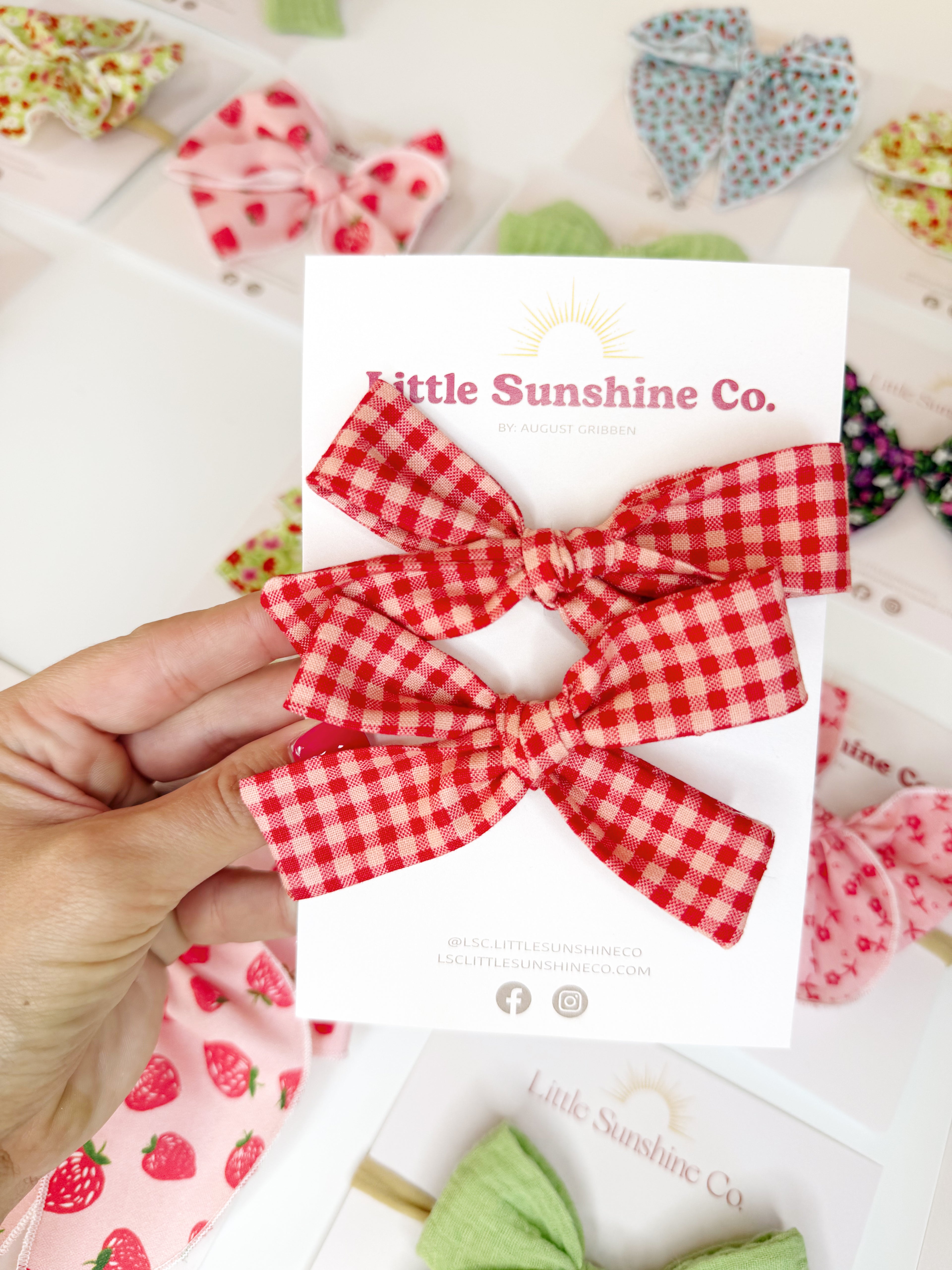 Cherry Picnic Hair Bows 🧺🍒