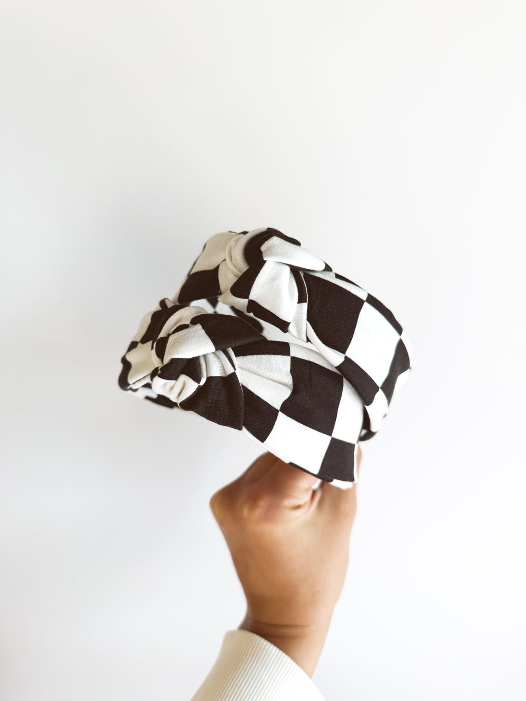 Race Day Checkered Knotted Headbands