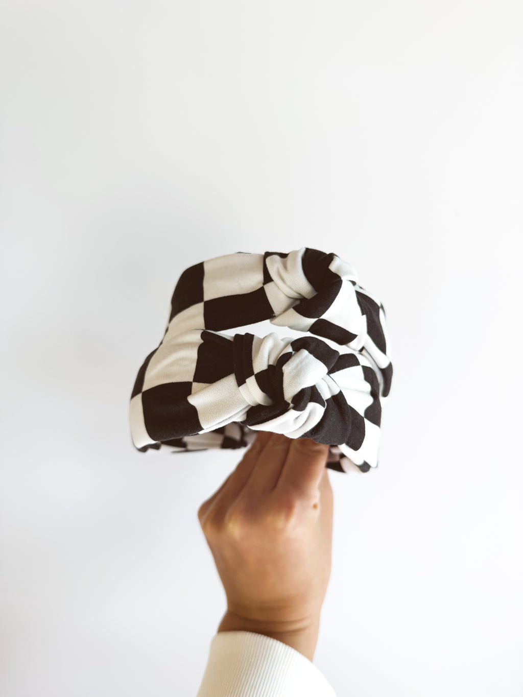 Race Day Checkered Knotted Headbands